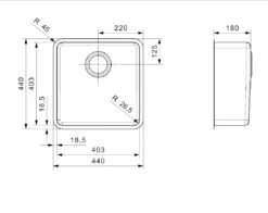 Reginox Ohio 1 Bowl Integrated Undermount Black Coloured Stainless Steel Kitchen Sink & Waste Kit - 440 X 440mm -Vado Sale Store reginox ohio 40x40 bspec