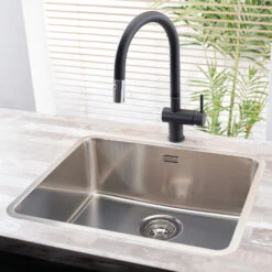Reginox Ohio 50x40 Single Bowl Stainless Steel Inset / Undermount Kitchen Sink & Waste - 540 X 440mm