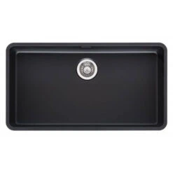 Reginox Ohio Jet Black Stainless Steel Undermount Or Inset Kitchen Sink & Waste Kit - 840 X 460mm