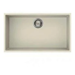 Reginox Quadra 130 Black Granite Composite Large Single Bowl Undermount Kitchen Sink & Waste Kit - 760 X 440mm -Vado Sale Store reginox quadra 130 cream undermount granite sink quadra 130 c image
