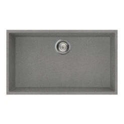 Reginox Quadra 130 Black Granite Composite Large Single Bowl Undermount Kitchen Sink & Waste Kit - 760 X 440mm -Vado Sale Store reginox quadra 130 titanium undermount granite sink quadra130 tt image