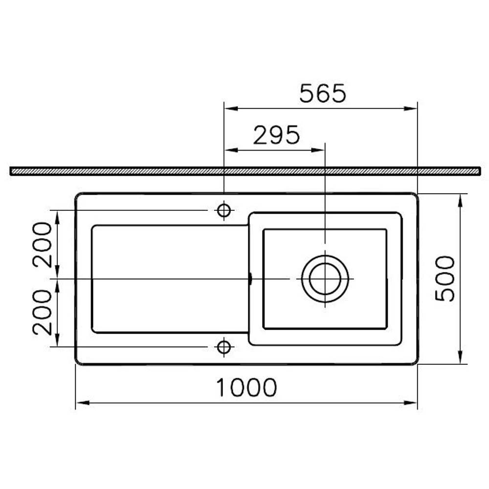 Reginox Contemporary White Ceramic Single Bowl Kitchen Sink With Reversible Drainer & Waste - 1000mm X 500mm 4 Reginox Contemporary White Ceramic Single Bowl Kitchen Sink With Reversible Drainer & Waste - 1000mm X 500mm - Image 2