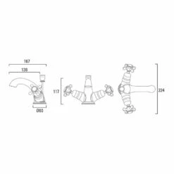 Roper Rhodes Henley Crosshead Basin Mixer With Pop-Up Waste -Vado Sale Store roperrhodes henley basin mixer 01 tech