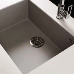 Reginox Quadra 105 Black Granite Composite Single Bowl Undermount Kitchen Sink & Waste Kit - 540 X 440mm 13 Reginox Quadra 105 Black Granite Composite Single Bowl Undermount Kitchen Sink & Waste Kit - 540 X 440mm -Vado Sale Store rx quadra105 detail1
