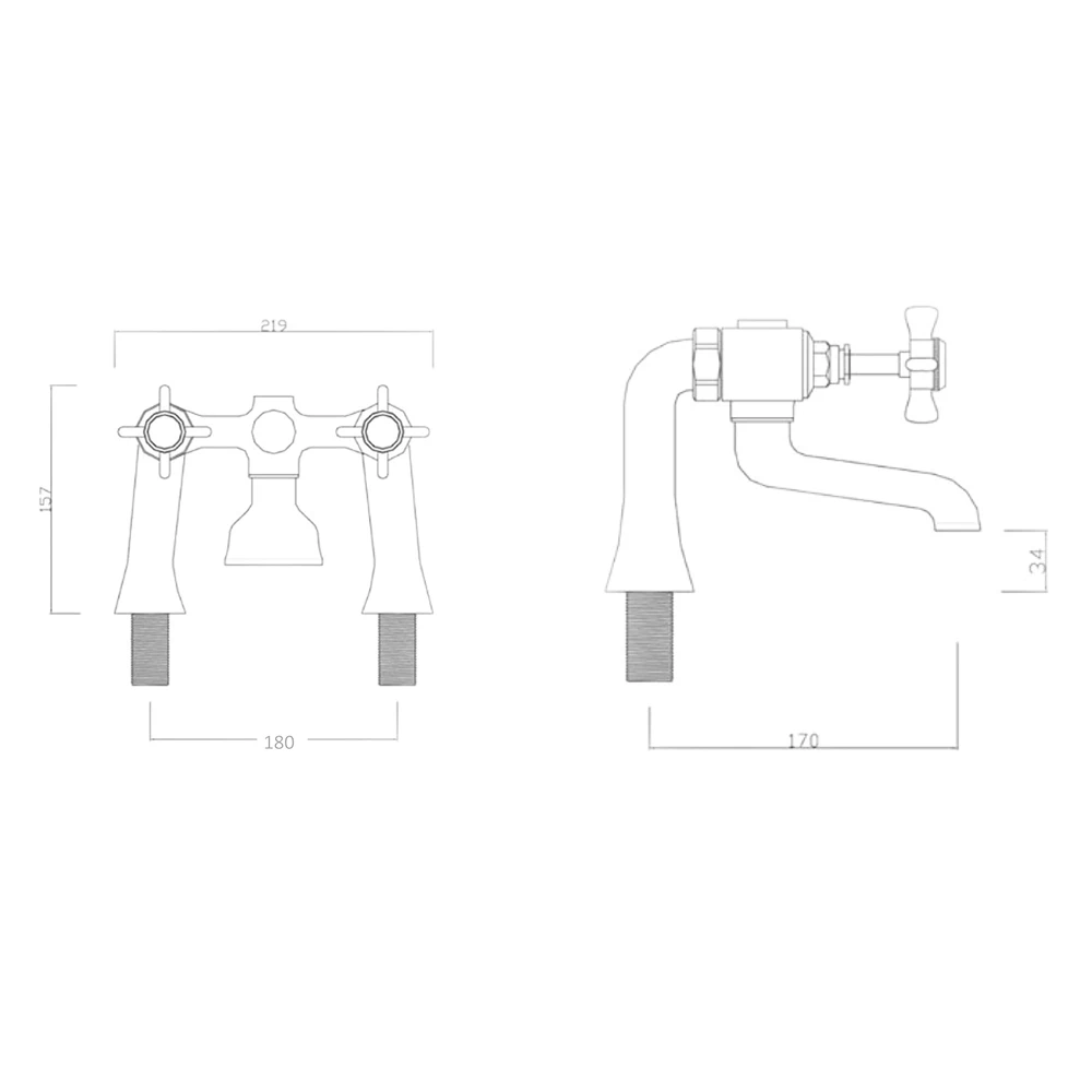 Sagittarius Churchman Deck Mounted Bath Filler 4 Sagittarius Churchman Deck Mounted Bath Filler - Image 2