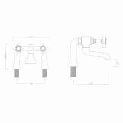 Sagittarius Churchman Gold Bath Filler -Vado Sale Store sagittarius churchman deck mounted bath filler tech