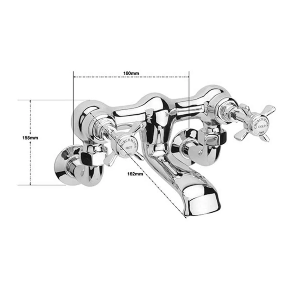 Sagittarius Churchman Deluxe Wall Mounted Bath Filler 4 Sagittarius Churchman Deluxe Wall Mounted Bath Filler - Image 2