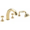 Sagittarius Churchman 4 Hole Bath Filler With Shower Kit - Gold 1 Sagittarius Churchman 4 Hole Bath Filler With Shower Kit - Gold -Vado Sale Store sagittarius churchman gold 4 hole bath filler