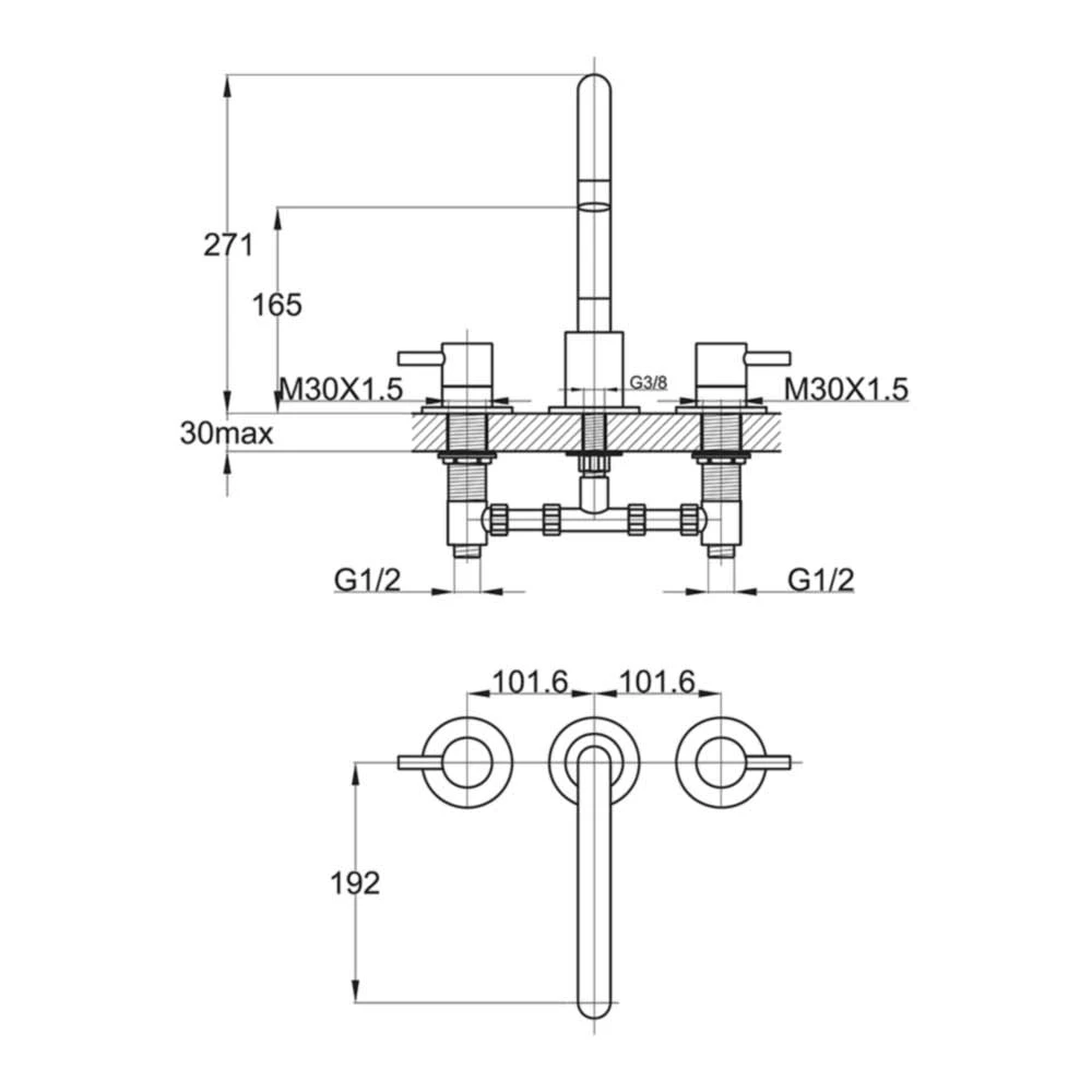 Sagittarius Ergo 3 Hole Bath Filler With Swivel Spout 4 Sagittarius Ergo 3 Hole Bath Filler With Swivel Spout - Image 2
