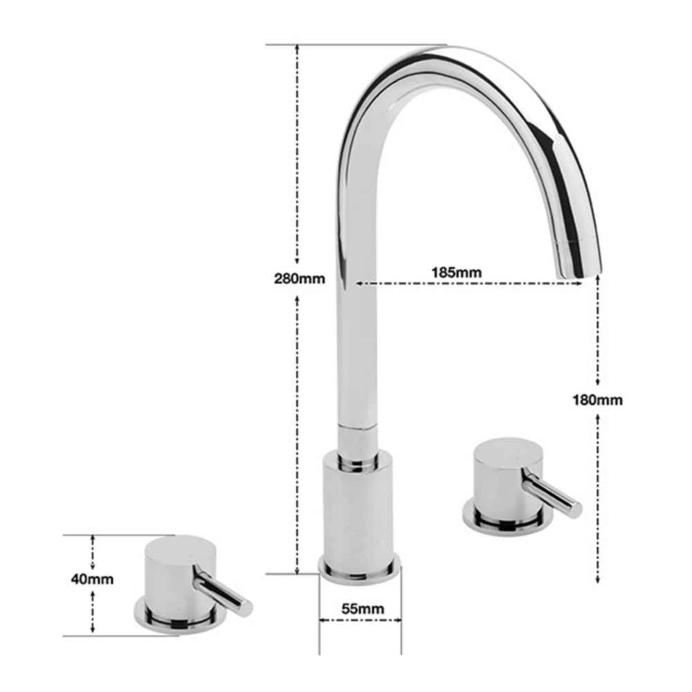 Sagittarius Piazza 3 Hole Deck Mounted Bath Filler 4 Sagittarius Piazza 3 Hole Deck Mounted Bath Filler - Image 2