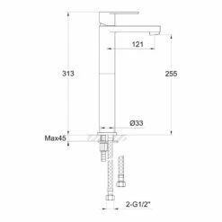 Sagittarius Metro Tall Basin Monobloc Mixer Tap -Vado Sale Store sagittarius technical specifications mt209c