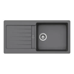 Clearwater Typos Cristalite Large Single Bowl Croma Granite Composite Sink & Waste With Reversible Dariner - 1000 X 500mm