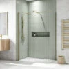 Harbour I8 8mm 2m Tall Wetroom 2 Panel Pack - 1000mm X 1200mm - Brushed Brass -Vado Sale Store scudo brushed brass 2panelpack wetroom panel lifestyle1