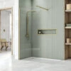 Harbour I8 760 8mm 2m Tall Easy Clean Wetroom Panel - Brushed Brass