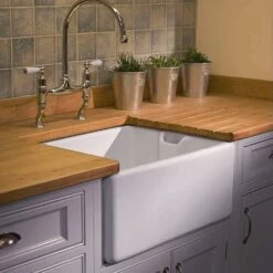 Shaws Classic Belfast Ceramic Single Bowl Kitchen Sink - 595 X 460mm