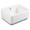 Shaws Contemporary Butler White Ceramic Single Bowl Kitchen Sink - 595mm X 460mm -Vado Sale Store shaws ccontemporary butler sink 595mm cutout