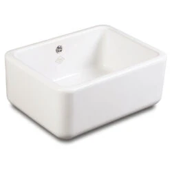 Shaws Contemporary Butler White Ceramic Single Bowl Kitchen Sink - 595mm X 460mm