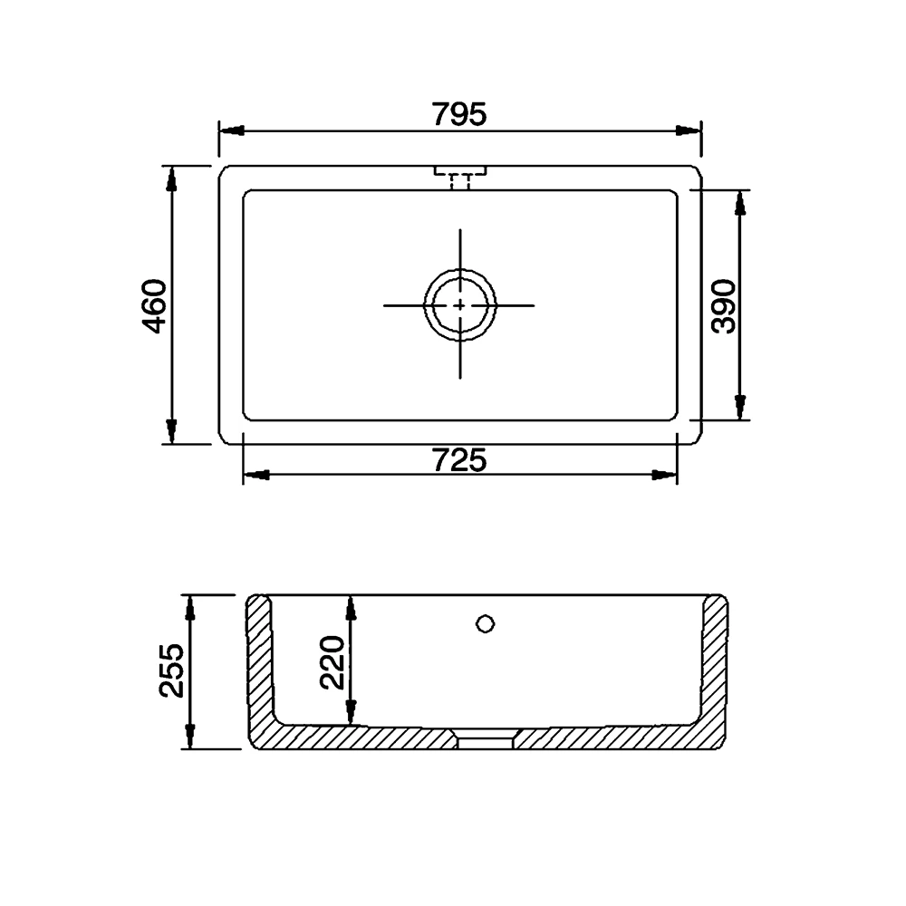 Shaws Contemporary Butler White Ceramic Large Single Bowl Kitchen Sink - 795mm X 460mm 5 Shaws Contemporary Butler White Ceramic Large Single Bowl Kitchen Sink - 795mm X 460mm - Image 3