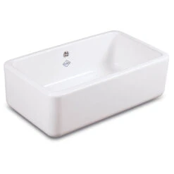 Shaws Contemporary Butler White Ceramic Large Single Bowl Kitchen Sink - 795mm X 460mm