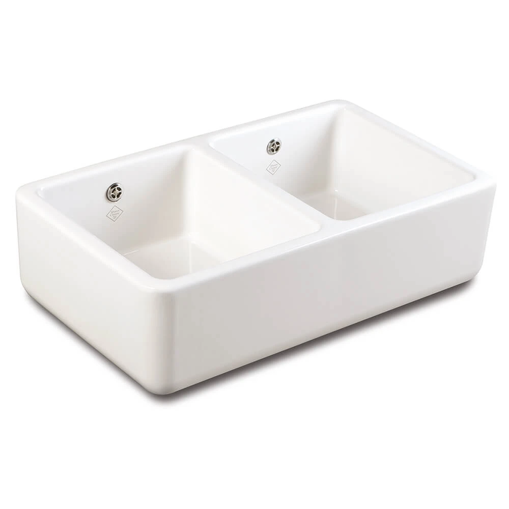 Shaws Contemporary Double Bowl Belfast Kitchen Sink - 795mm X 465mm 3 Shaws Contemporary Double Bowl Belfast Kitchen Sink - 795mm X 465mm