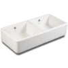 Shaws Contemporary Double Bowl Ceramic Belfast Sink - 995mm X 465mm -Vado Sale Store shaws of darwen classic double 1000 farmhouse ceramic kitchen sink