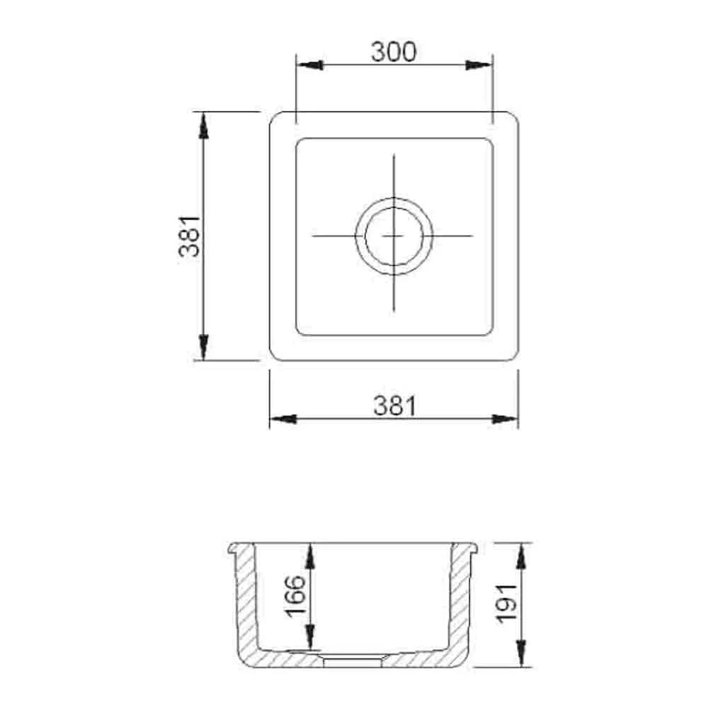 Shaws Classic Belthorn White Ceramic Single Bowl Undermount Or Top Mount Kitchen Sink - 381 X 381mm 5 Shaws Classic Belthorn White Ceramic Single Bowl Undermount Or Top Mount Kitchen Sink - 381 X 381mm - Image 3