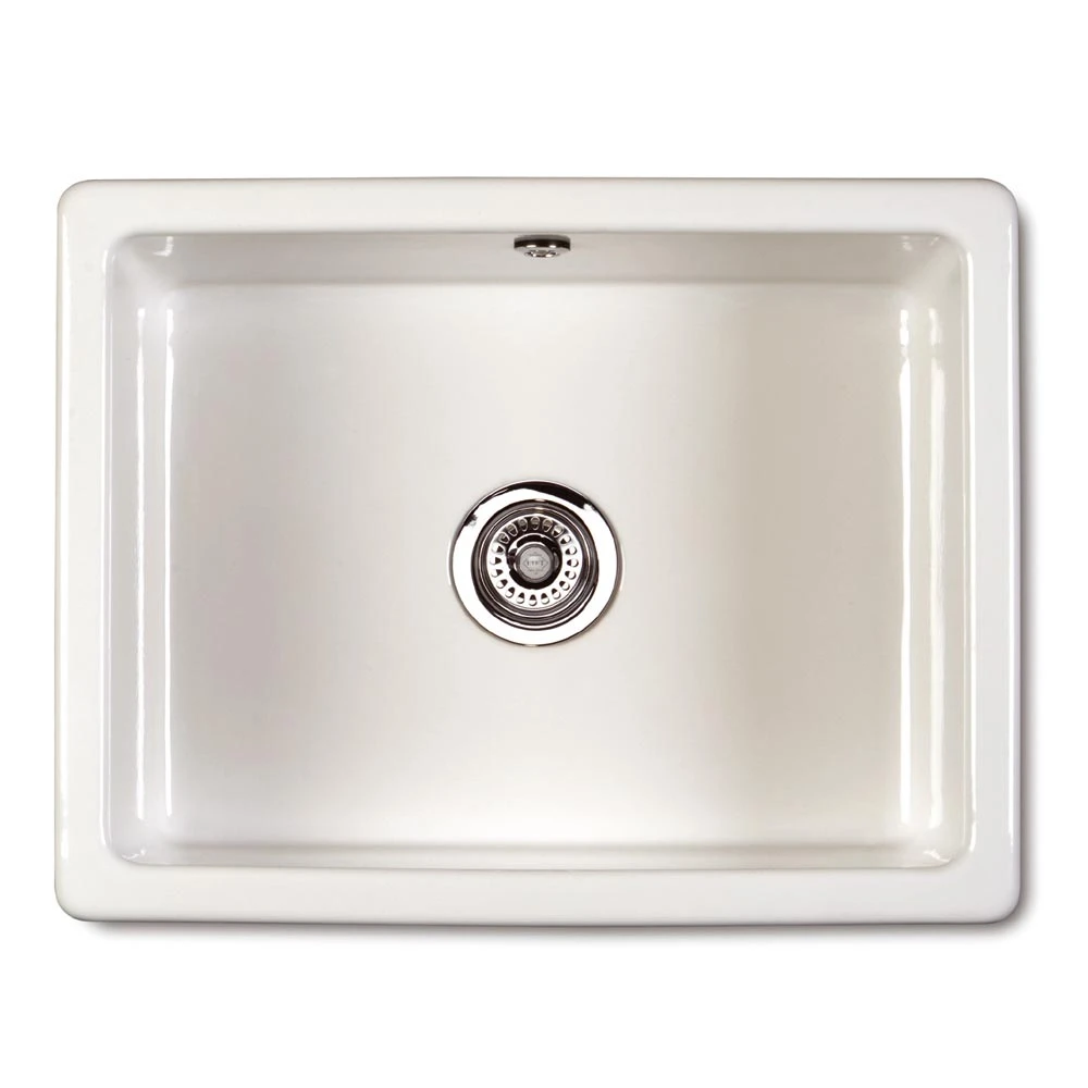 Shaws Classic Inset Or Undermount White Ceramic Single Bowl Kitchen Sink - 595mm X 460mm 3 Shaws Classic Inset Or Undermount White Ceramic Single Bowl Kitchen Sink - 595mm X 460mm