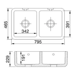 Shaws Contemporary Double Bowl Belfast Kitchen Sink - 795mm X 465mm 9 Shaws Contemporary Double Bowl Belfast Kitchen Sink - 795mm X 465mm -Vado Sale Store shaws scld 800 wh tech