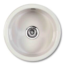 Shaws Classic Round Ceramic Single Bowl Kitchen Sink - 460mm