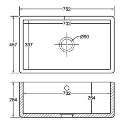 Shaws Contemporary Shaker Single Bowl White Ceramic Belfast Kitchen Sink - 762mm X 457mm -Vado Sale Store shaws scsh 108 wh tech