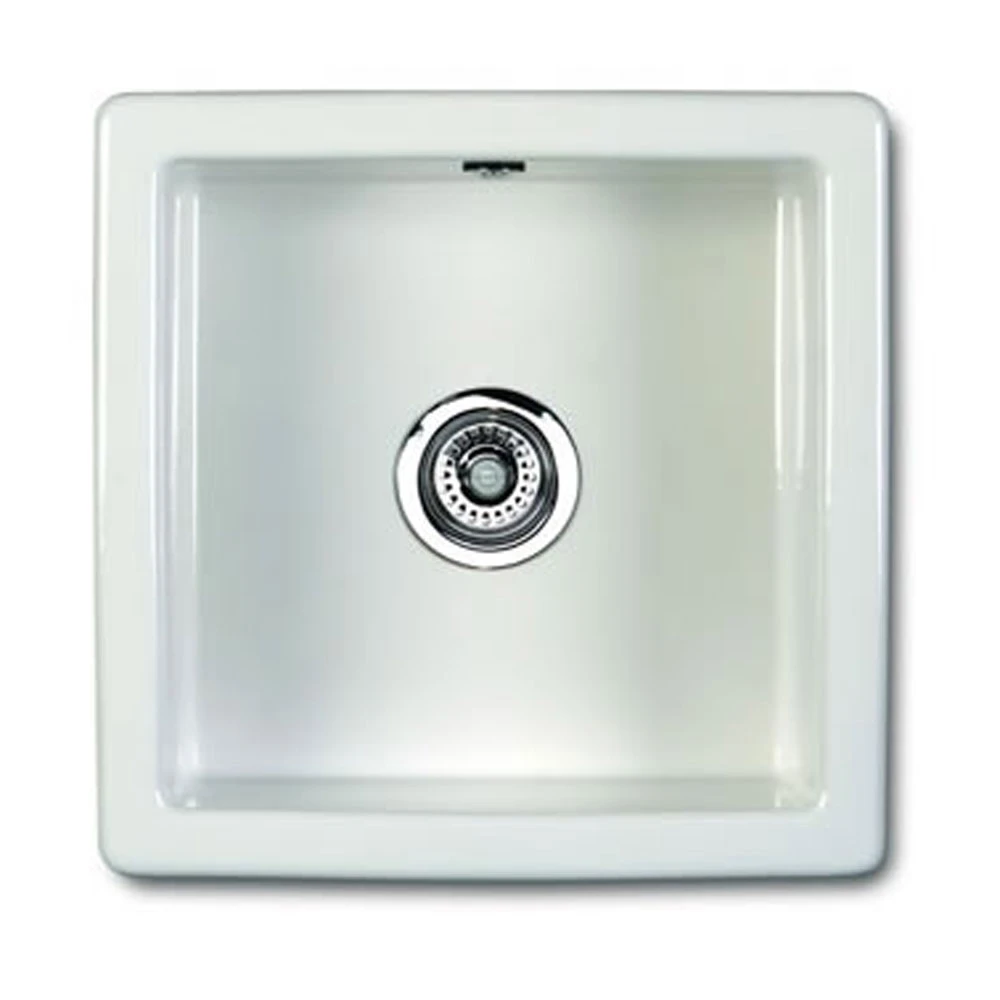 Shaws Classic Square White Ceramic Single Bowl Undermount Or Inset Kitchen Sink - 460mm 3 Shaws Classic Square White Ceramic Single Bowl Undermount Or Inset Kitchen Sink - 460mm