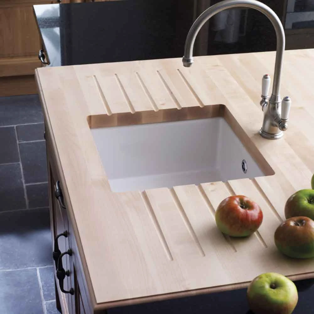 Shaws Classic Square White Ceramic Single Bowl Undermount Or Inset Kitchen Sink - 460mm 5 Shaws Classic Square White Ceramic Single Bowl Undermount Or Inset Kitchen Sink - 460mm - Image 3