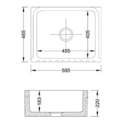 Shaws Original Bowland Ceramic Single Bowl Fluted Front Sink - 595mm X 465mm 9 Shaws Original Bowland Ceramic Single Bowl Fluted Front Sink - 595mm X 465mm -Vado Sale Store shaws so600010 tech
