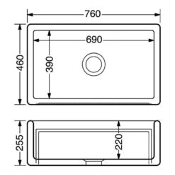 Shaws Original Entwistle Ceramic Single Bowl Butler Kitchen Sink - 760mm X 460mm -Vado Sale Store shaws soen 800 wh tech
