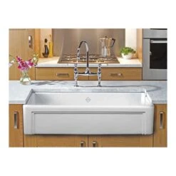 Shaws Original Entwistle Ceramic Single Bowl Butler Kitchen Sink - 760mm X 460mm -Vado Sale Store shaws soen 800 wh detail