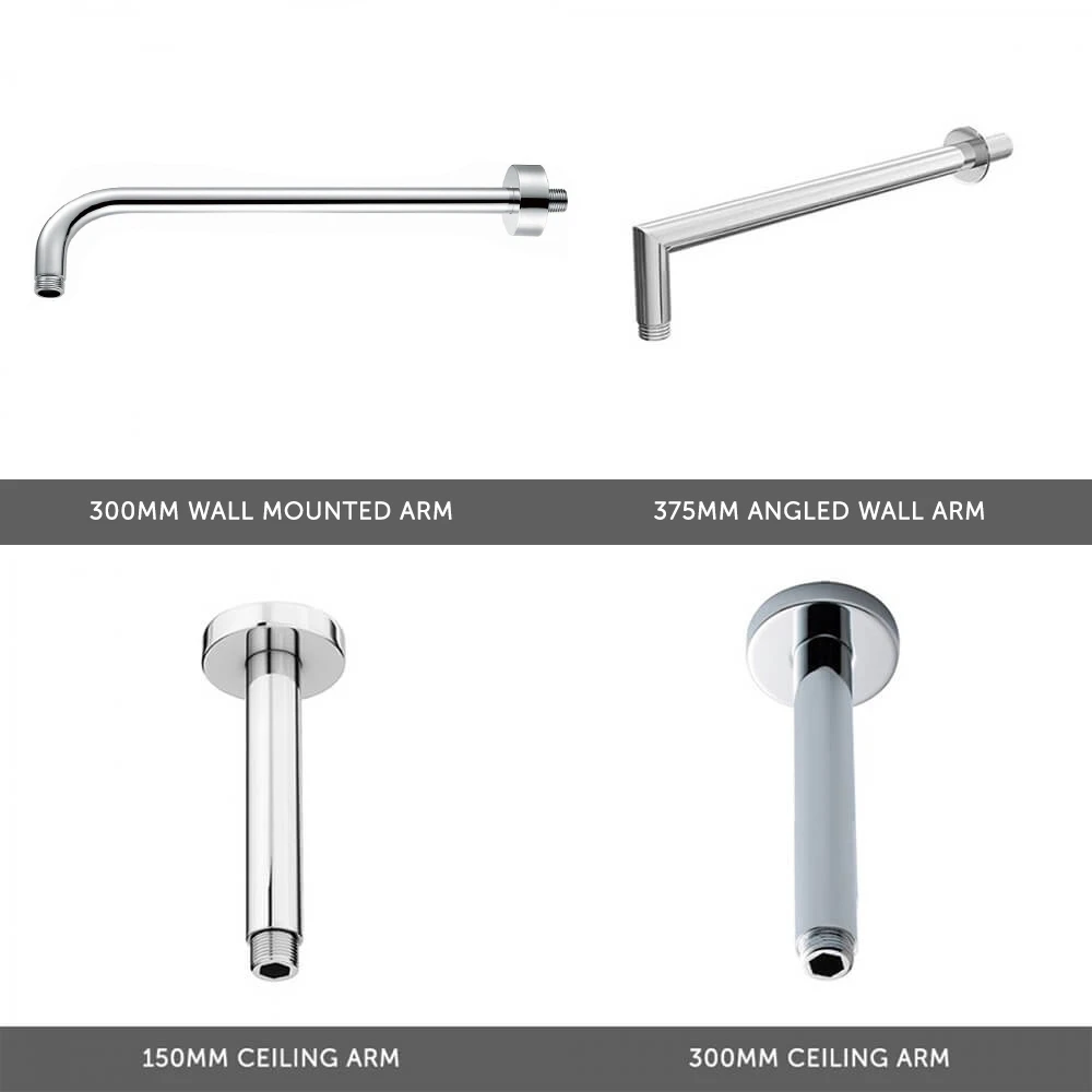 Holly Concealed Shower Valve, 300mm Fixed Shower Head & Handset - 150mm Ceiling Shower Arm 5 Holly Concealed Shower Valve, 300mm Fixed Shower Head & Handset - 150mm Ceiling Shower Arm - Image 3