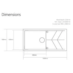 Caple Sotera 1 Bowl Pebble Grey Granite Composite Kitchen Sink & Waste Kit With Reversible Drainer - 1000 X 500mm 11 Caple Sotera 1 Bowl Pebble Grey Granite Composite Kitchen Sink & Waste Kit With Reversible Drainer - 1000 X 500mm -Vado Sale Store sot100 tech