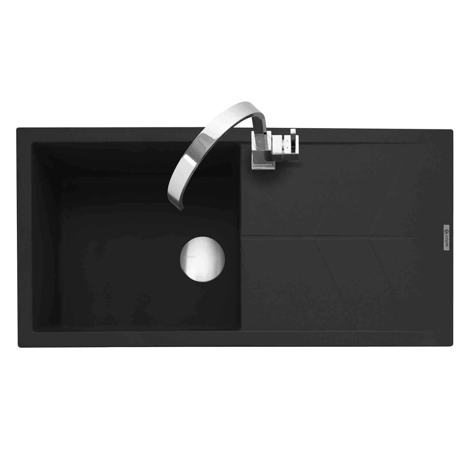 Caple Sotera 1 Bowl Pebble Grey Granite Composite Kitchen Sink & Waste Kit With Reversible Drainer - 1000 X 500mm 3 Caple Sotera 1 Bowl Pebble Grey Granite Composite Kitchen Sink & Waste Kit With Reversible Drainer - 1000 X 500mm