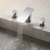 Flova Spring 3 Hole Basin Mixer With Clicker Waste