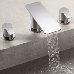 Flova Spring 3 Hole Deck Mounted Bath Mixer Tap