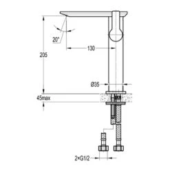 Flova Spring Tall Mono Basin Mixer With Clicker Waste -Vado Sale Store srtbas flova spring tall basin mixers techimage