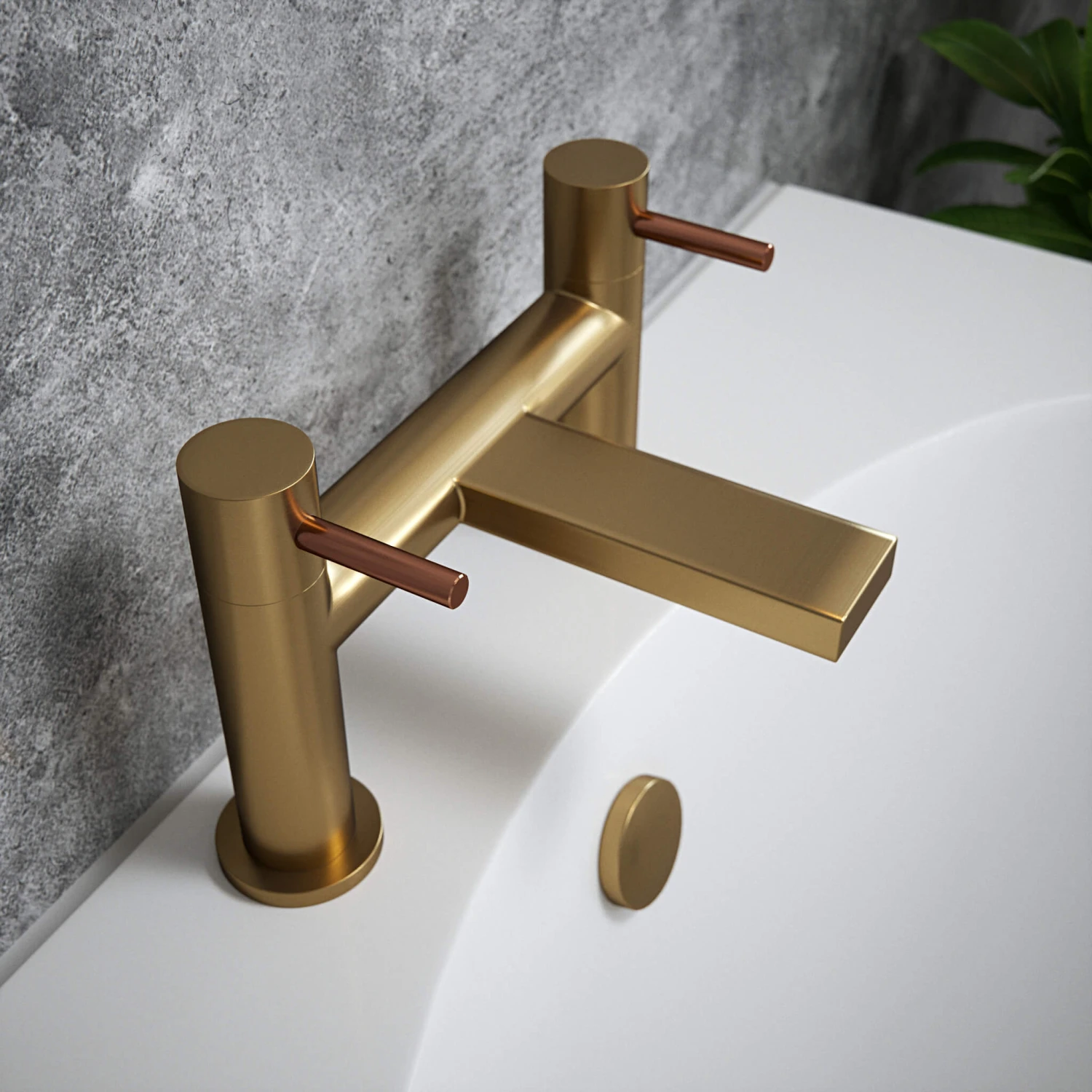 The Tap Factory Vibrance Brushed Brass Deck Mounted Bath Filler With Chrome Handles 5 The Tap Factory Vibrance Brushed Brass Deck Mounted Bath Filler With Chrome Handles - Image 3