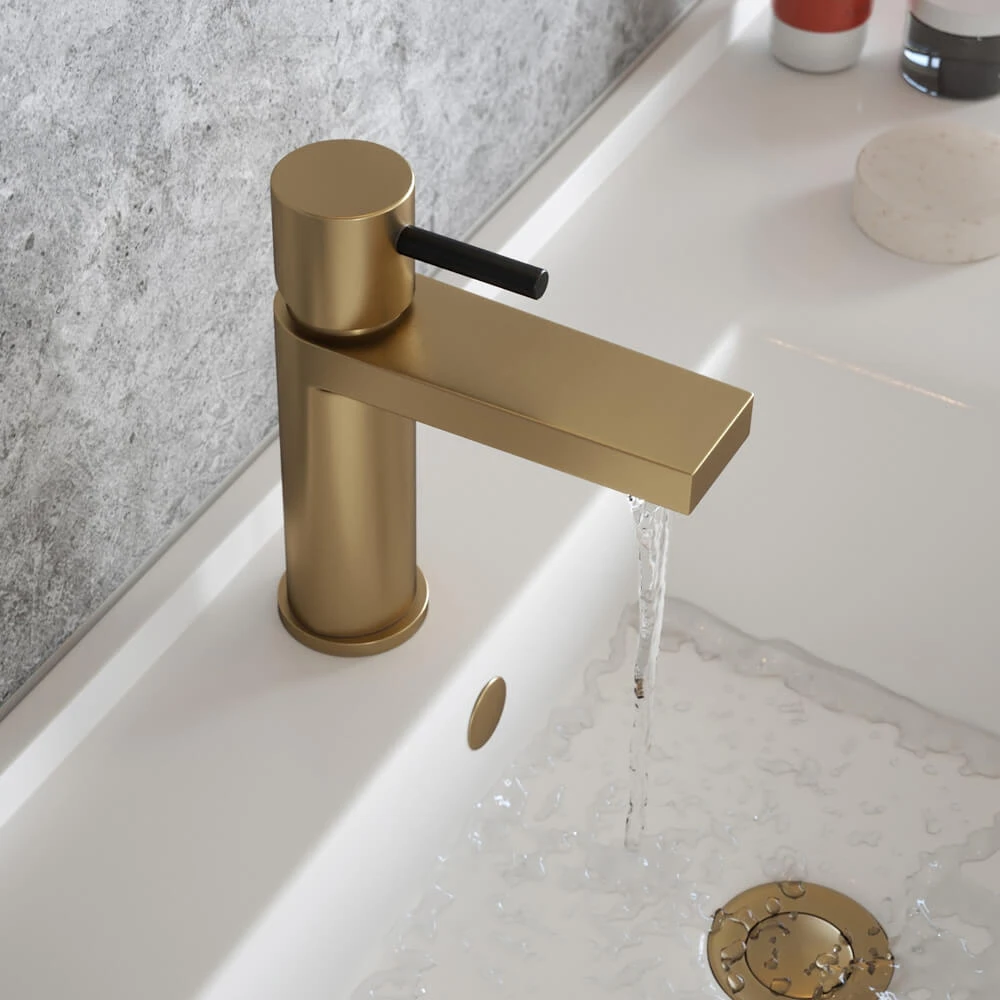 The Tap Factory Vibrance Brushed Brass Mono Basin Mixer With Brushed Copper Handle And Basin Waste 5 The Tap Factory Vibrance Brushed Brass Mono Basin Mixer With Brushed Copper Handle And Basin Waste - Image 3