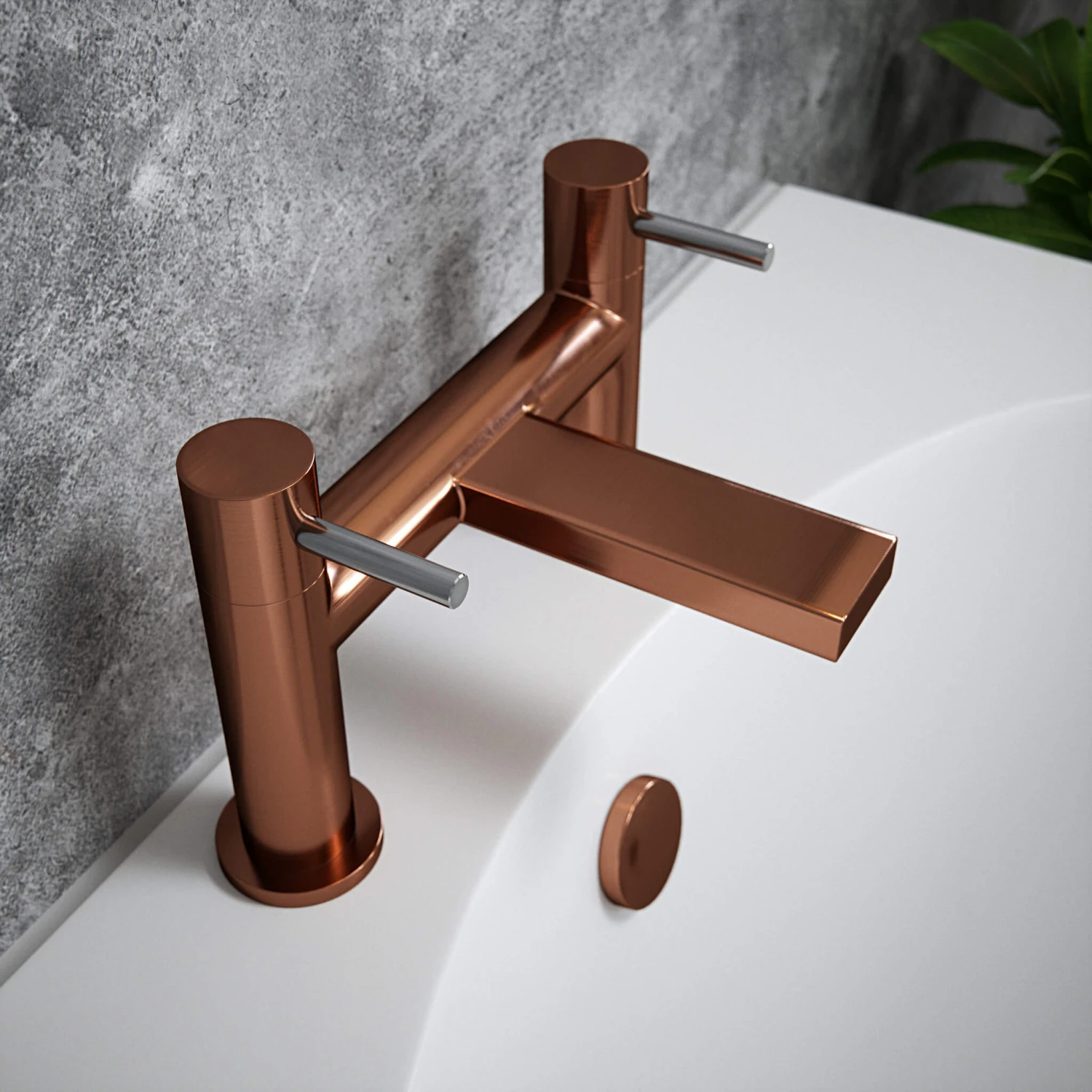 The Tap Factory Vibrance Polished Copper Deck Mounted Bath Filler With Vanto Black Handles 4 The Tap Factory Vibrance Polished Copper Deck Mounted Bath Filler With Vanto Black Handles - Image 2