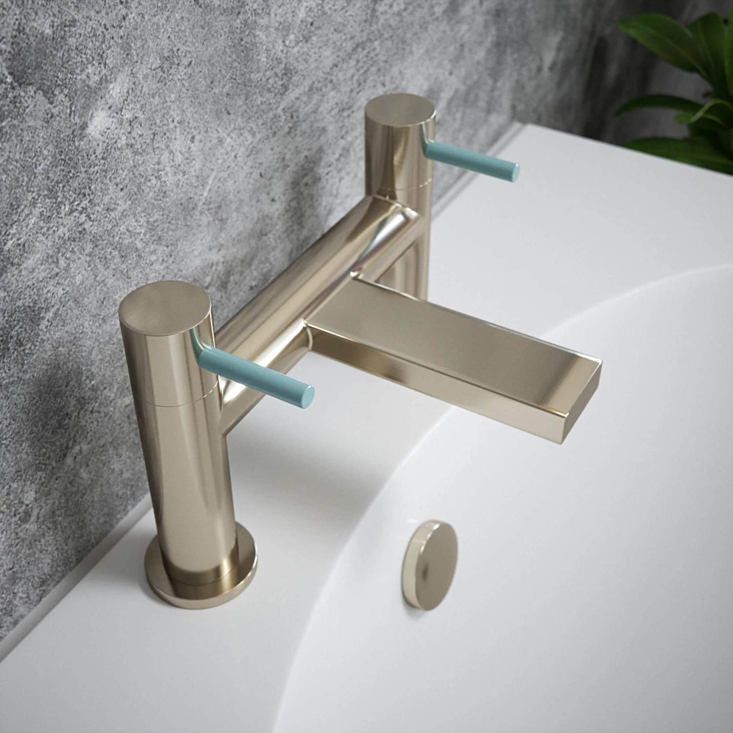 The Tap Factory Vibrance Brushed Nickel Deck Mounted Bath Filler With Brushed Brass Handles 8 The Tap Factory Vibrance Brushed Nickel Deck Mounted Bath Filler With Brushed Brass Handles - Image 6