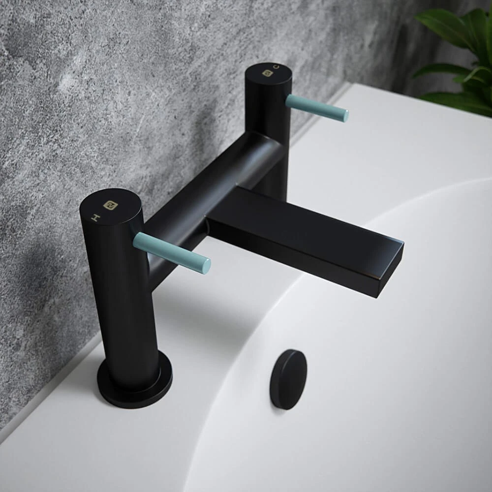 The Tap Factory Vibrance Vanto Black Deck Mounted Bath Filler With Ivory Handles 5 The Tap Factory Vibrance Vanto Black Deck Mounted Bath Filler With Ivory Handles - Image 3