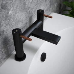 The Tap Factory Vibrance Vanto Black Deck Mounted Bath Filler With Ivory Handles 15 The Tap Factory Vibrance Vanto Black Deck Mounted Bath Filler With Ivory Handles -Vado Sale Store tap factory vanto black bath filler copper handles indices lifestyle