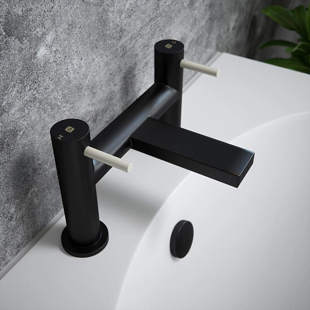 The Tap Factory Vibrance Vanto Black Deck Mounted Bath Filler With Ivory Handles 8 The Tap Factory Vibrance Vanto Black Deck Mounted Bath Filler With Ivory Handles - Image 6