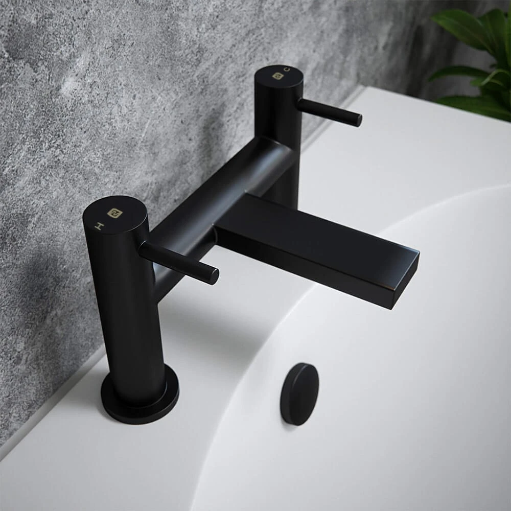 The Tap Factory Vibrance Vanto Black Deck Mounted Bath Filler With Ivory Handles 3 The Tap Factory Vibrance Vanto Black Deck Mounted Bath Filler With Ivory Handles