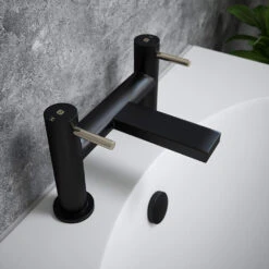 The Tap Factory Vibrance Vanto Black Deck Mounted Bath Filler With Ivory Handles 17 The Tap Factory Vibrance Vanto Black Deck Mounted Bath Filler With Ivory Handles -Vado Sale Store tap factory vanto black bath filler nickel handles indices lifestyle